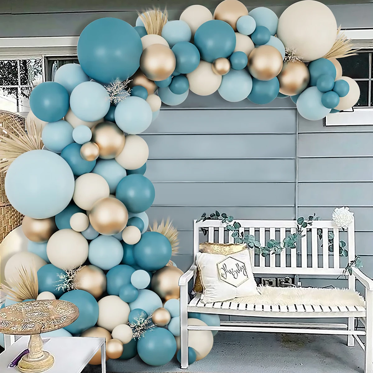 Blue Balloon Garland Arch Kit Wedding Birthday Ballon 1st One Year Birthday Party Decoration Kids Baby Shower Boy Latex Baloon