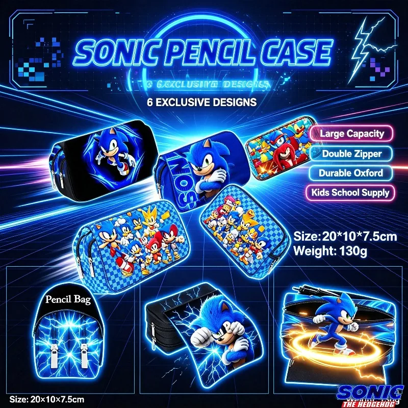 Sonic The Hedgehog Summer T Shirt Nakkurusu Pencil Case Movie Children's Women Men 3d Boys Girls Tops Kids Cosplay Costume