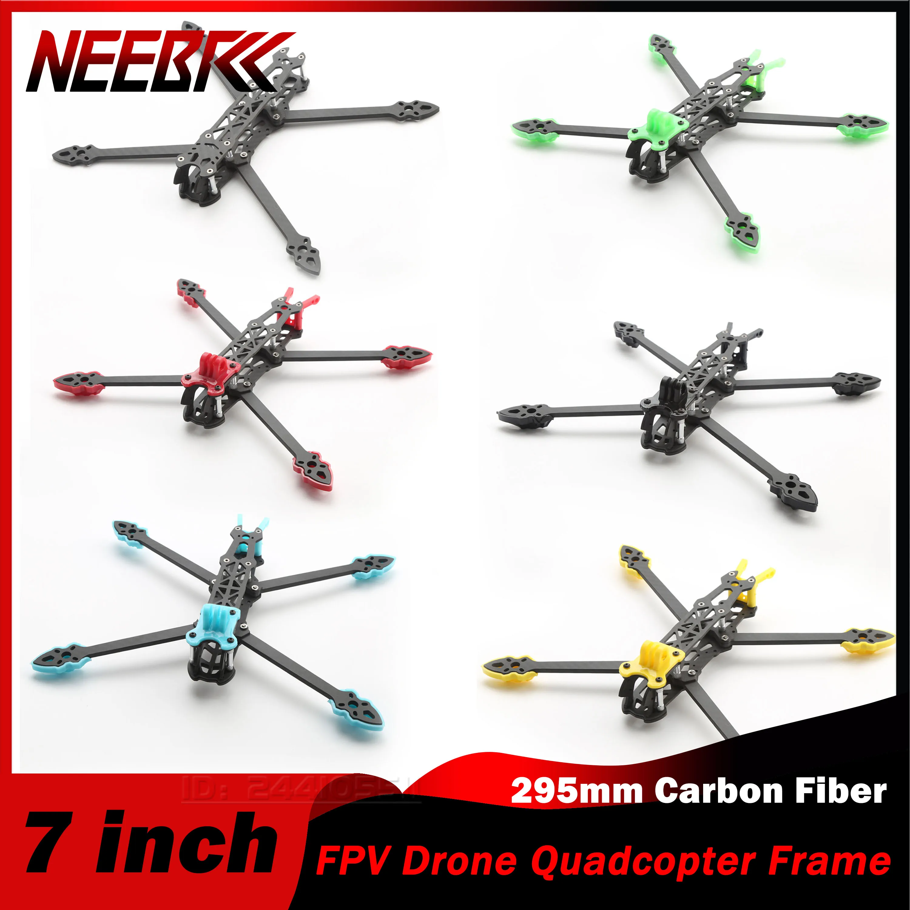 

7inch 295mm Carbon Fiber FPV Drone Quadcopter Frame 5mm Arm Kit for Mark4 RC Racing Four-axle Aerial Model Plane Rack Freestyle