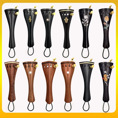 1 Uds violín 4/4 cordales, madera de azufaifa de grado superior/madera de ébano/pazo de cola de palisandro con afinadores finos + cordón trasero de nailon