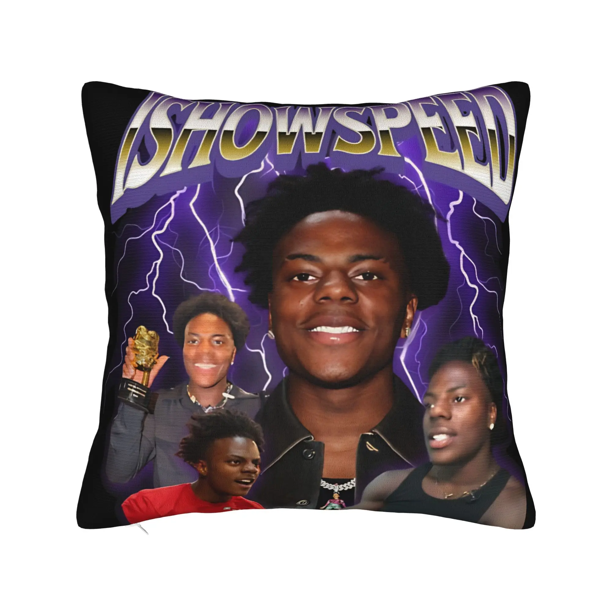 Ishowspeed YouTuber Funny Face Meme  Pillow Case  Kawaii Pillow Cover Graphic Pillowcases For Living Room Bed Chair
