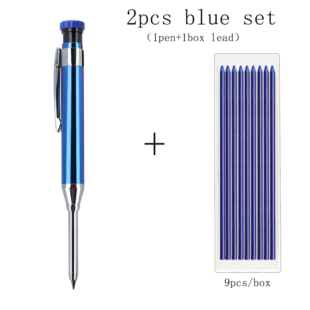 6 Farben 2,8 mm Metall Solid Carpenter Druckbleistift mit Spitzer 2B Bleikern Deep Hole Construction Marking Scriber Tool