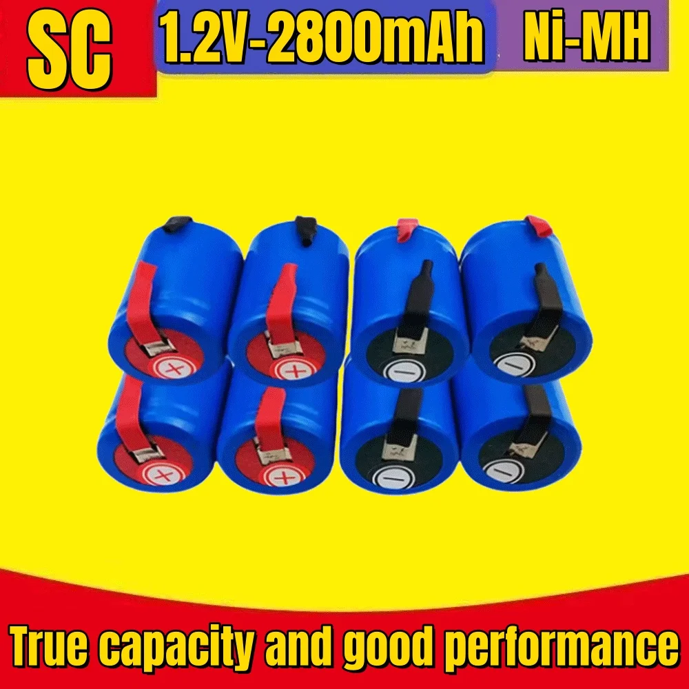 Original battery 1.2V 2800mAh 4/5 SC Sub C Battery High-Discharge Rechargeable Ni-MH Batteries With Welding Tabs