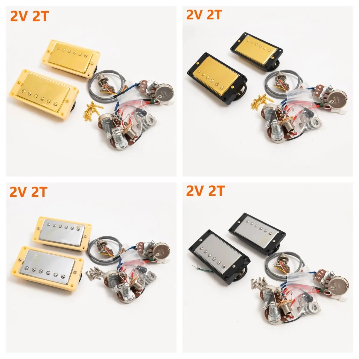 

Набор предварительно проводной хамбакеров 2V2T для LP/SG — комплект обновления Plug-and-Play