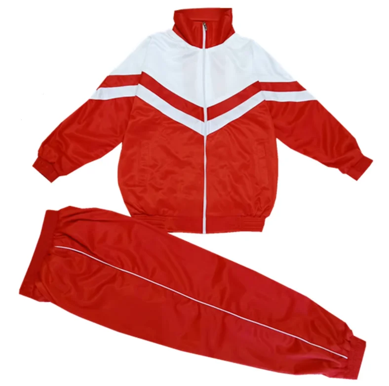 

Chinese Middle School Unifrom 90s Red Suit For Girls Vintage Include Jacket Pants