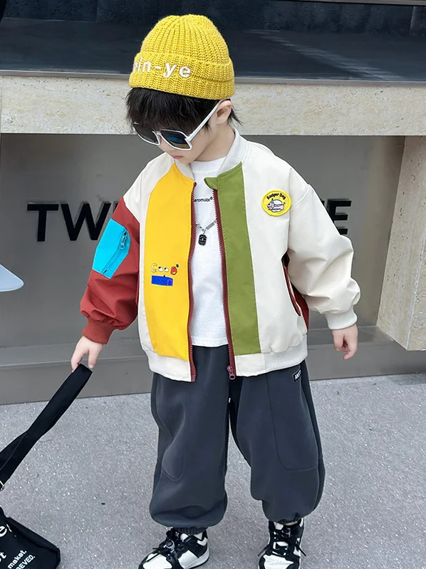 

Boys Baseball Jaet 2026 New Sle Faionable Spring Autumn Outerwear Baby Knittedwear Breathable Long Sve Zipper Closure