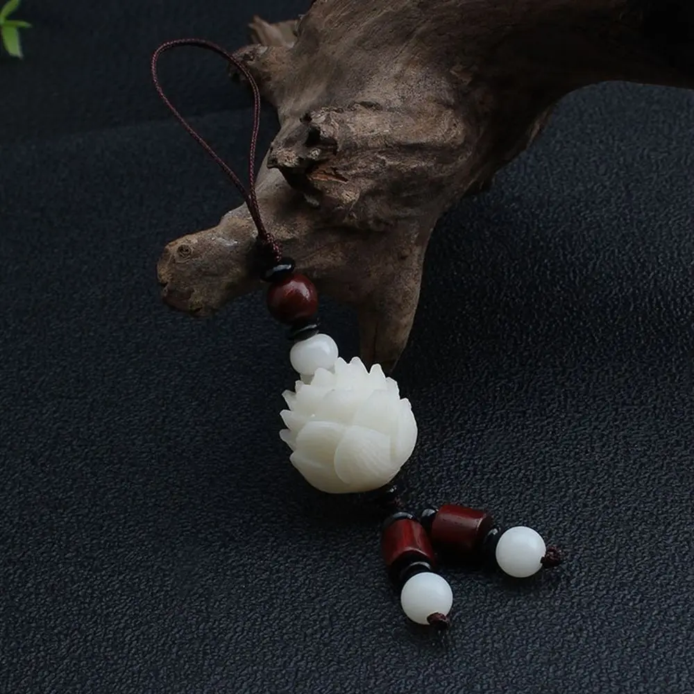 

Rope Phone Accessories Agate Hanging Cord Wood Cell Phone Lanyard Bag Pendant Mobile Phone Lanyard Bodhi Lotus Flower Keychain