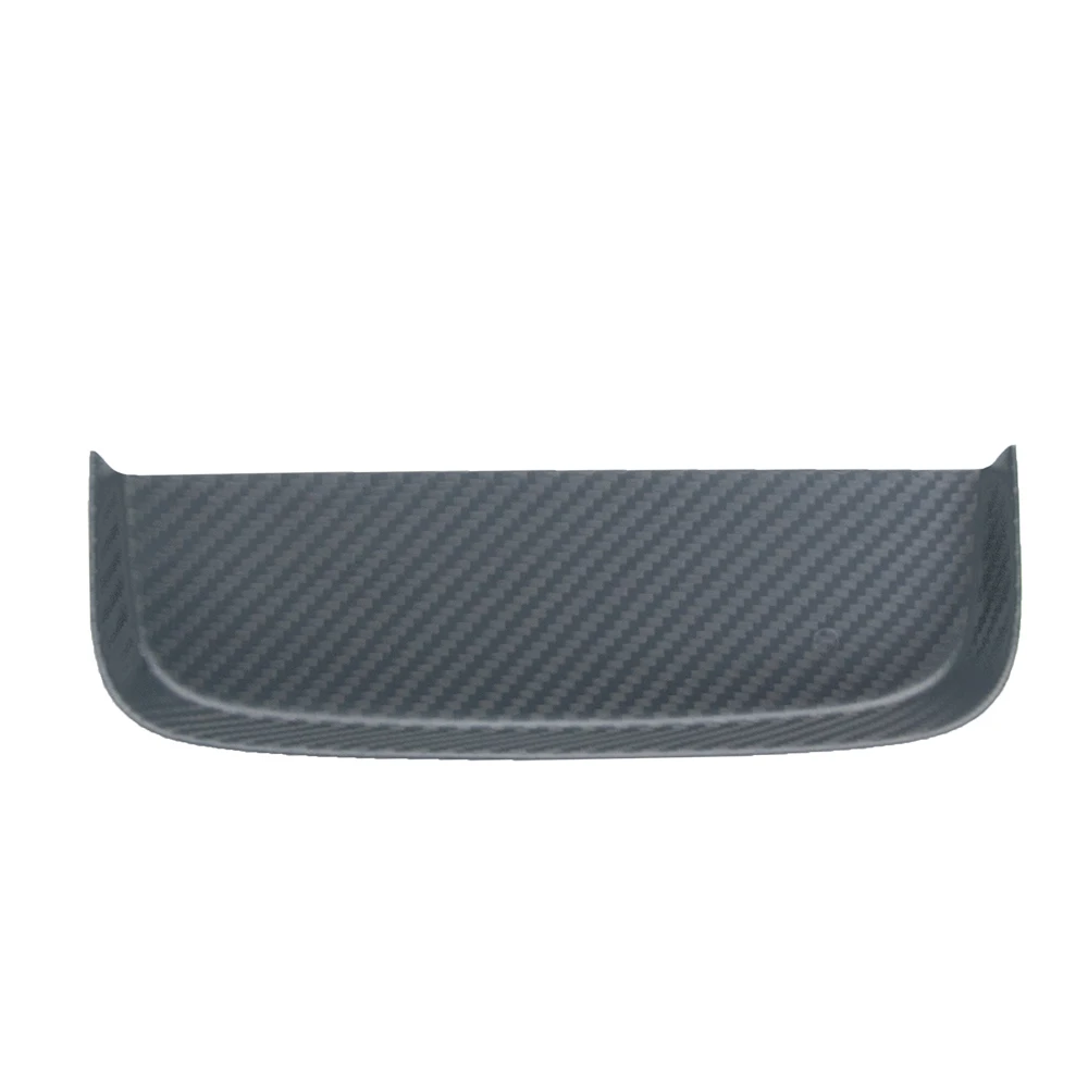 100% Real Dry Carbon Fiber Matte Carbon Grain Coin Tray Car Front Storage Box Groove Panel Trim Sticker for Ford Mustang 2015+