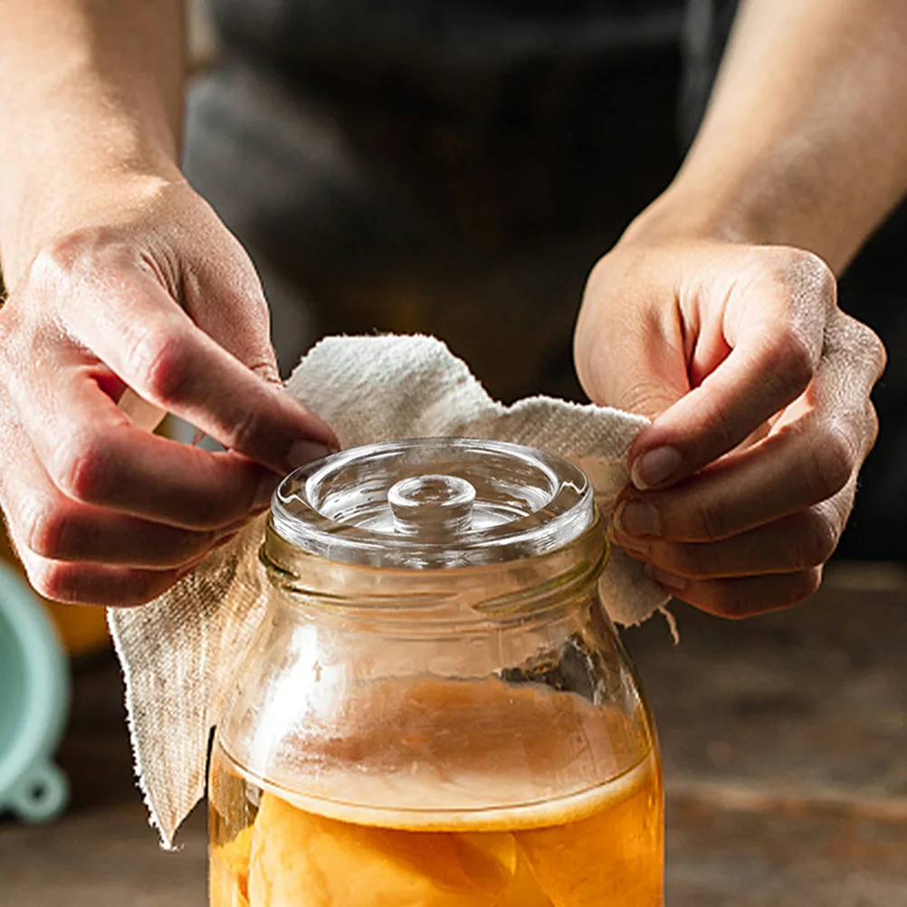 

2Pcs Glass Fermentation Weights Reusable Safe Healthy Multi Function Fermenting Lids Wide Mouth Jars Glass Fermentation Weight