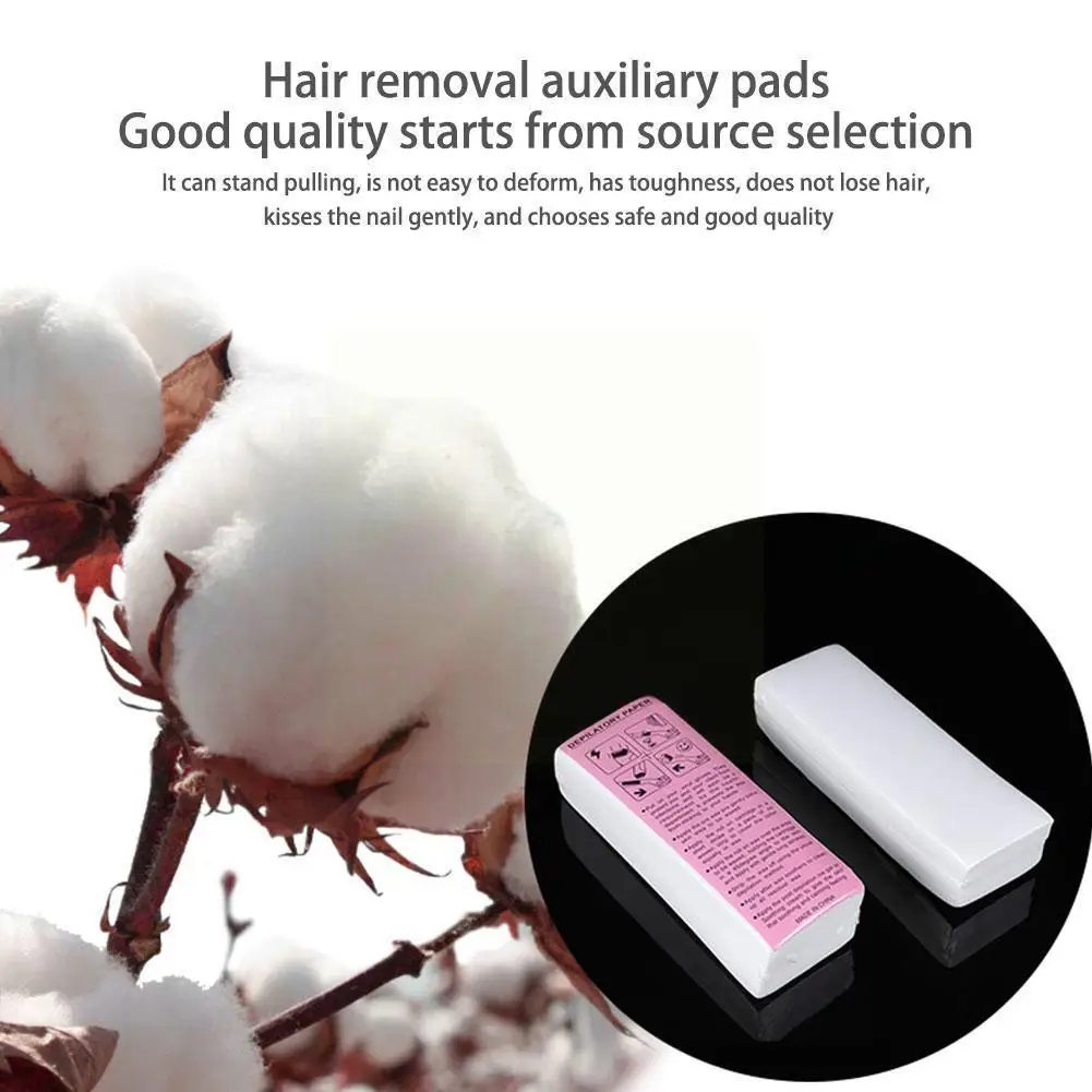 Одноразовая вощеная бумага для удаления волос, белый цвет, нетканый эпилятор для тела, тканевая полоска, вощеная бумага, волос D3t1