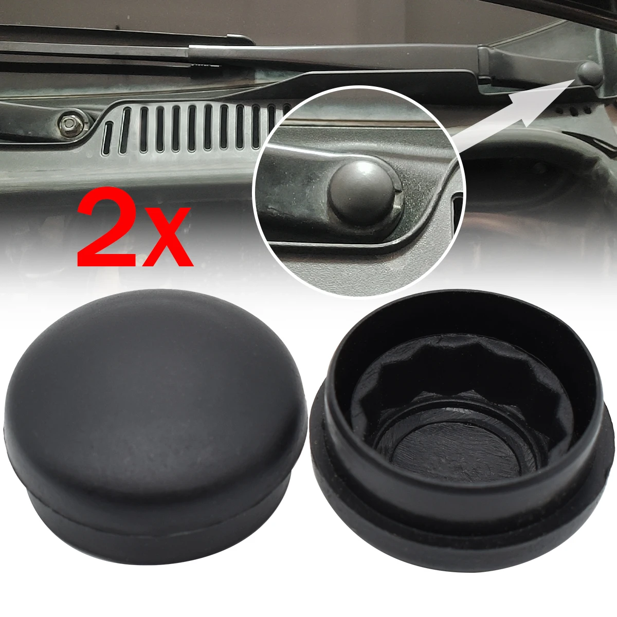 2X Car Front Windshield Wiper Arm Nut Cap Bolt Cover For VW Passat Golf Polo Jetta Tiguan Transporter Beetle Caddy Corrado Fusca