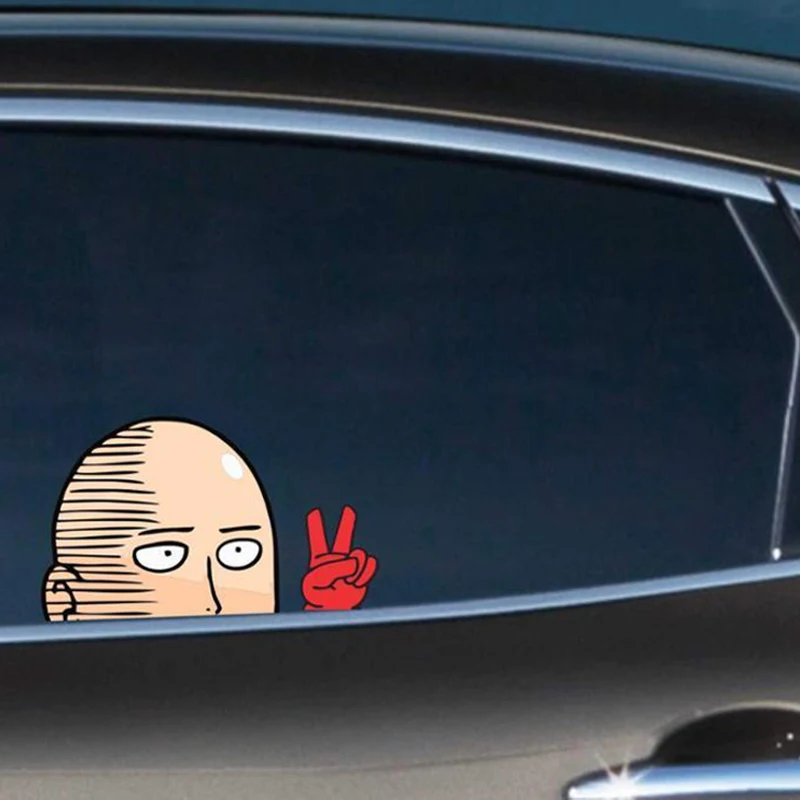 Y561# Funny One Punch Man Sticker Peeker Anime Car Sticker Decal Decor for RV Auto Motocross Racing Laptop Helmet Trunk Wall