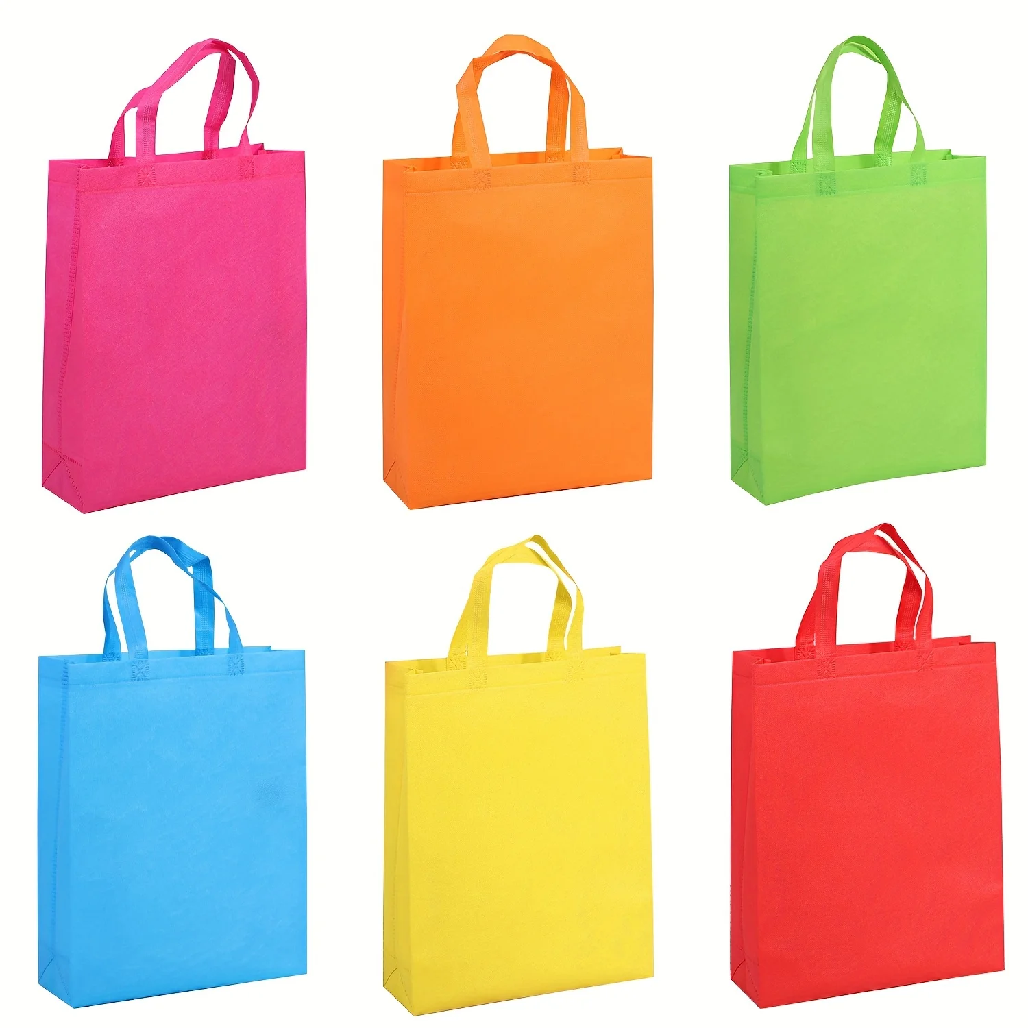 6 Nice 25x35x10cm non-woven gift tote bags Durable and stylish with handles Perfect for Halloween, Thanksgiving, Christmas Party