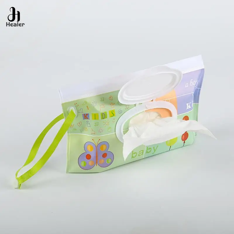 1Pc EVA Baby Wet Wipe Pouch Wipes Holder Case Flip Cover Snap-Strap Reusable Refillable Wet Wipe Bag Outdoor Useful Tissue Box