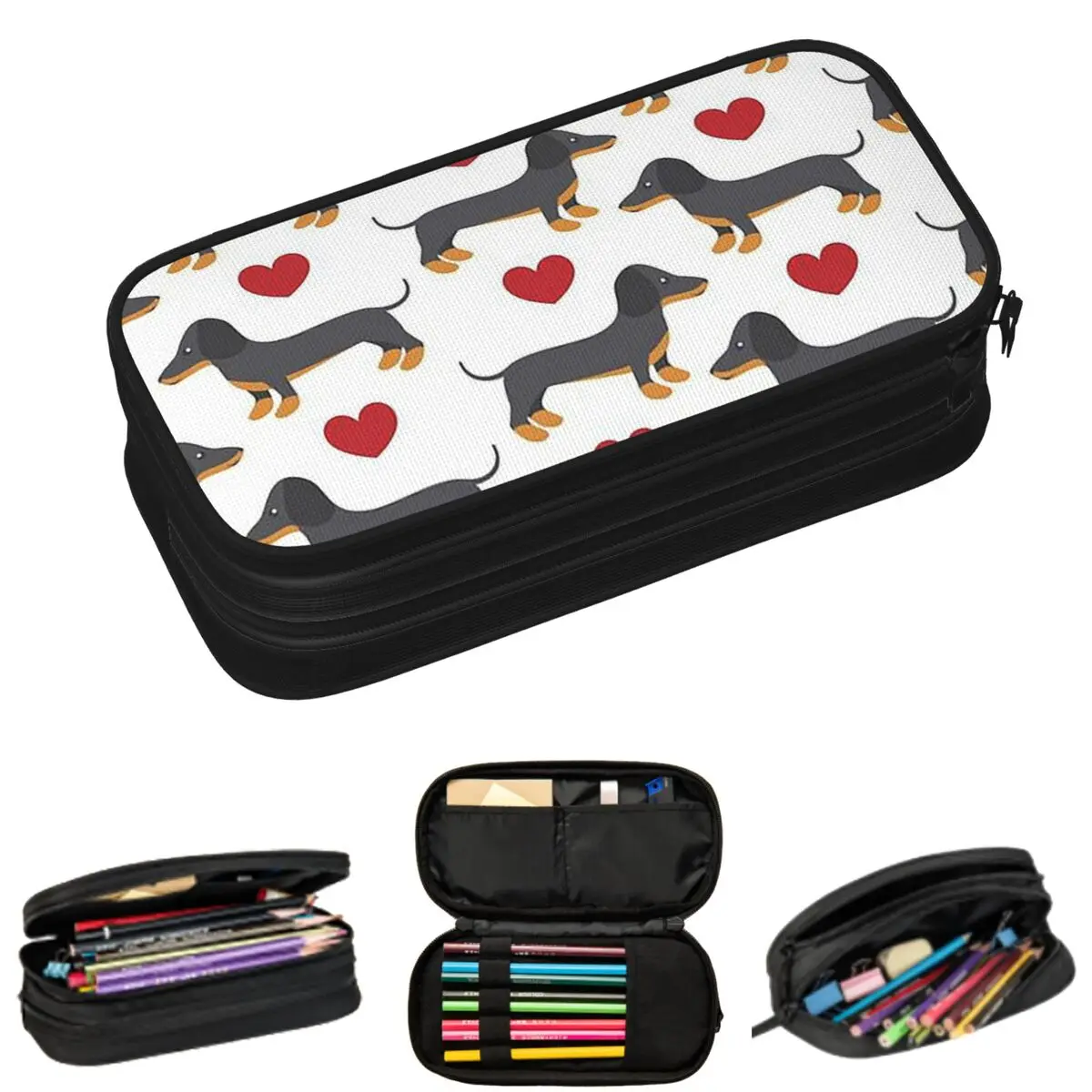 

Пеналы с рисунком таксы для студентов, подарочные пеналы-коробки, пеналы-косметички большой вместимости