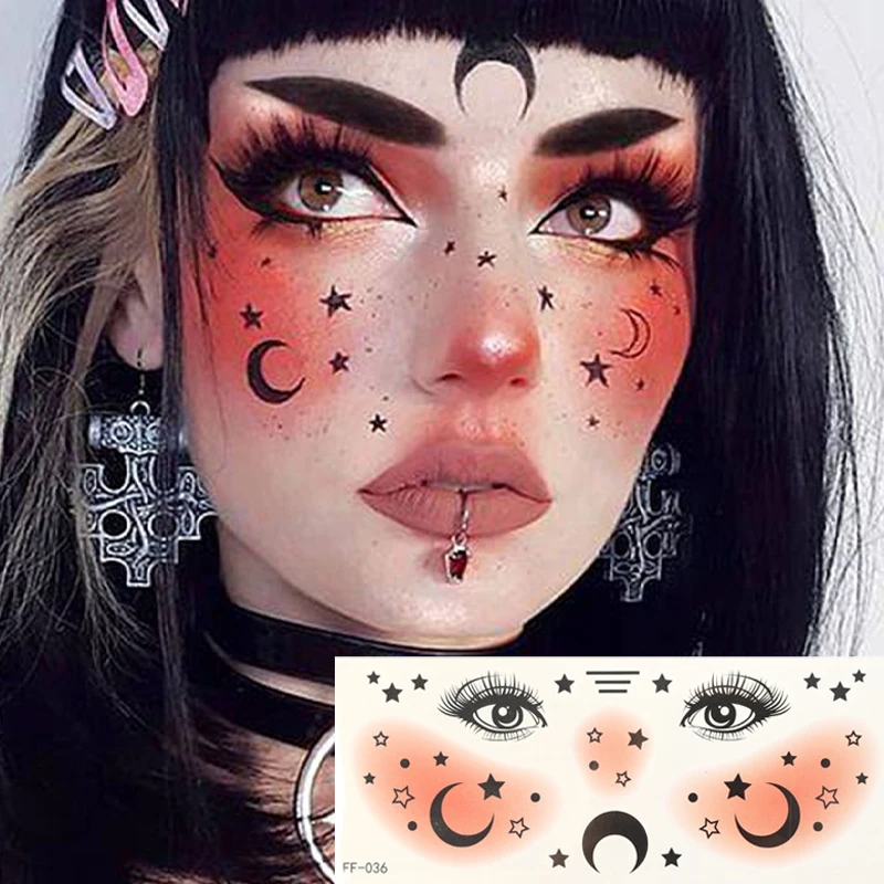 Waterproof Halloween Blusher Stickers Lasting Temporary Tattoo Butterfly Love Sticker Makeup Face Body Art DIY Party Fake Tattoo