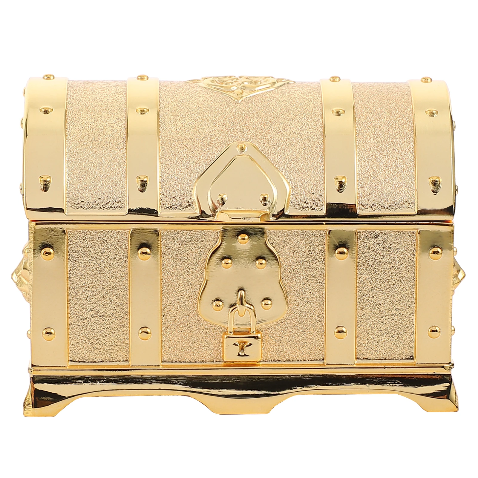 

1 pc Jewelry Box Novel Storage Case Practical Display Vintage Treasure Chest Retro Zinc Alloy Dustproof Water Resistant