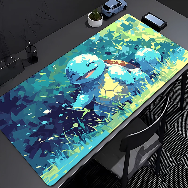 Mouse Pad Kawaii P-Pokemon Squirtle pc speed For e-sports players Office Laptop Computer Keyboard Pad Non Slip Desk Mat Mousepad