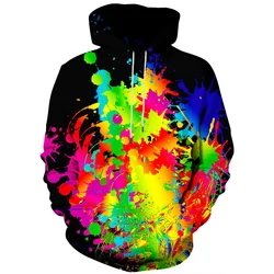 Abstract Smog Graphic Hoodie Men Clothing 3D Traffiti Neon Printed New in Hoodies Women Harajuku Fashion y2k Pullover Sweatshirt