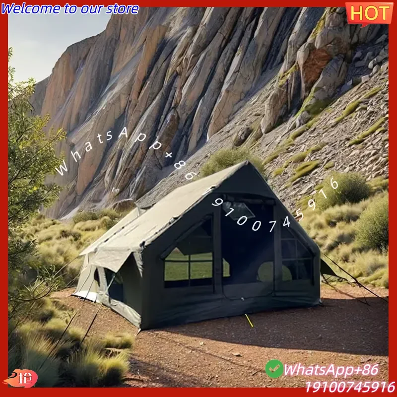 2026 Extra Large Forerunner Family Tent 600D Waterproof Oxford Cloth Integrated Roof Ridge Quick Opening Inflatable Air Tent