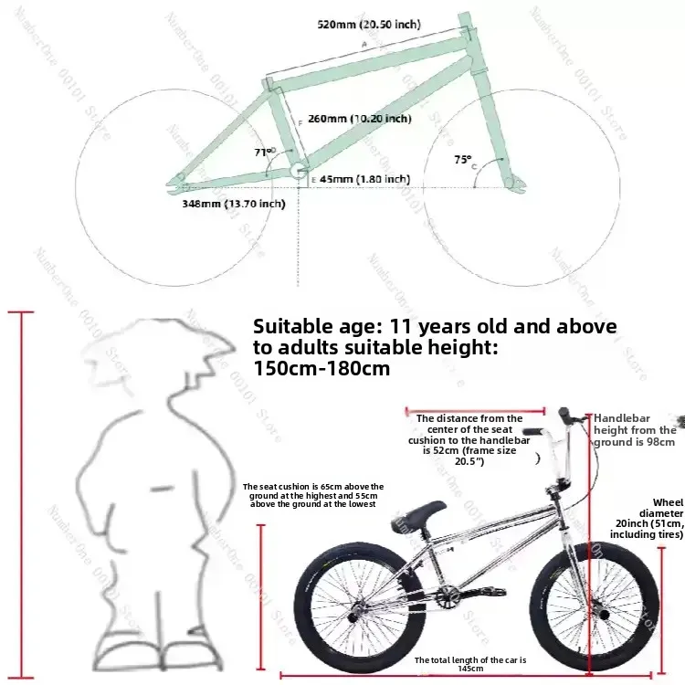 Professional 20-Inch Bike for Adults – Heavy-Duty Chromoly Frame, 360° Spinning Bars, Ideal for Street Riding & Aerial Stunts