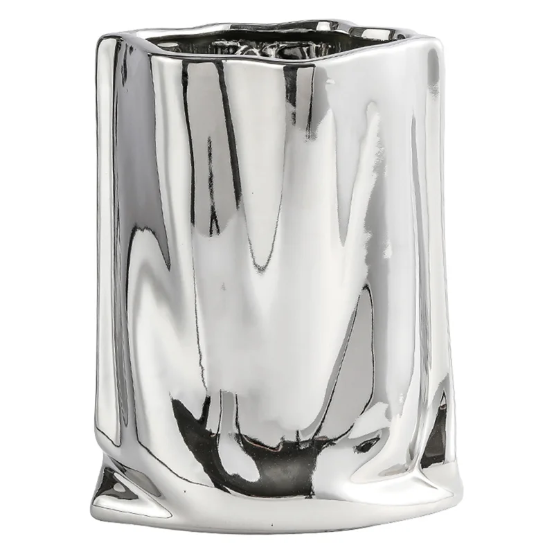 

AT13 Nordic Electroplating Vases Flower Vase For Living Room Home Decoration Ornament Flower Arrangement Flower Pot-A Du