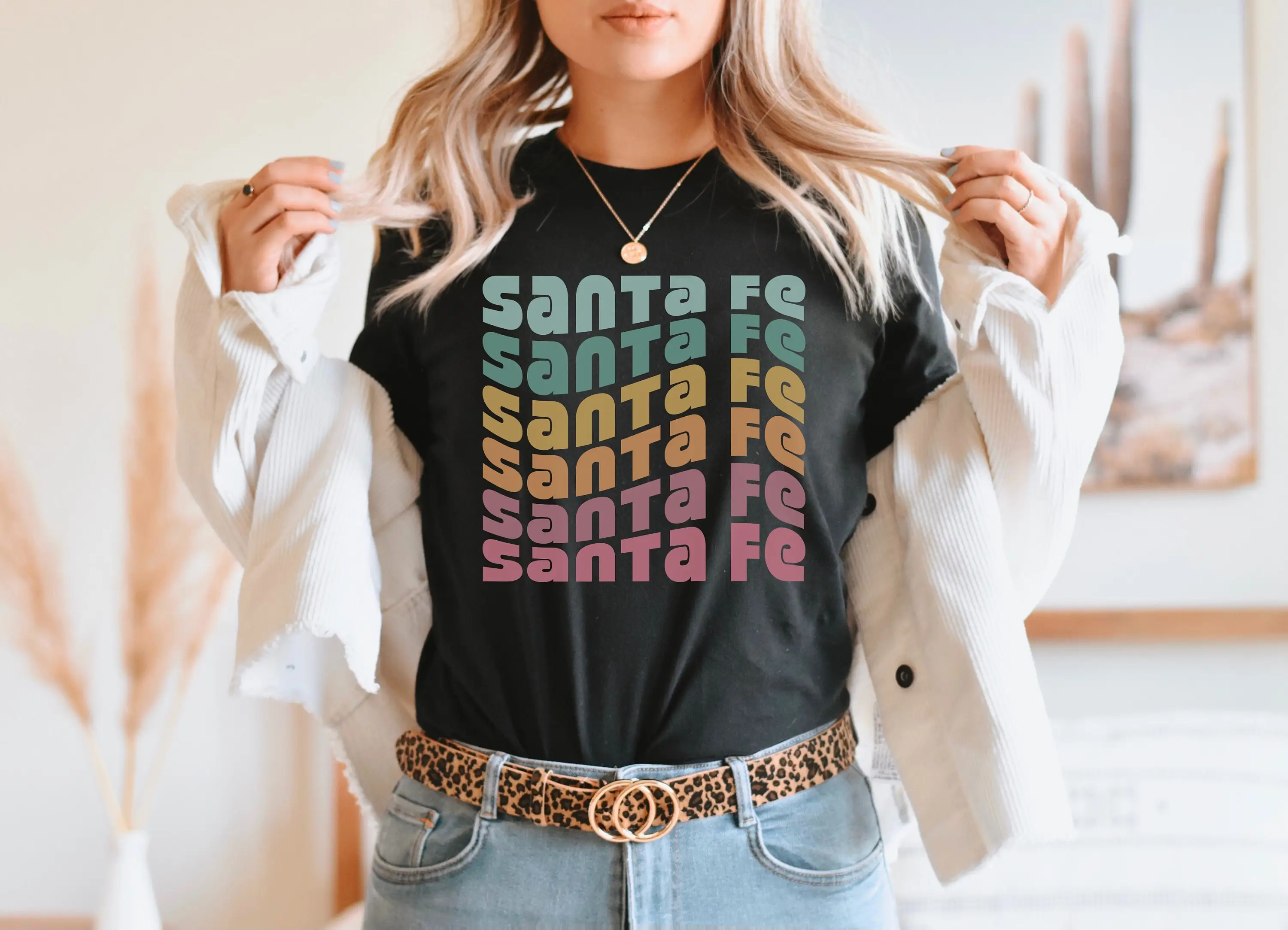 Santa Fe T Shirt New Mexico Honeymoon Souvenir Hiking Retro