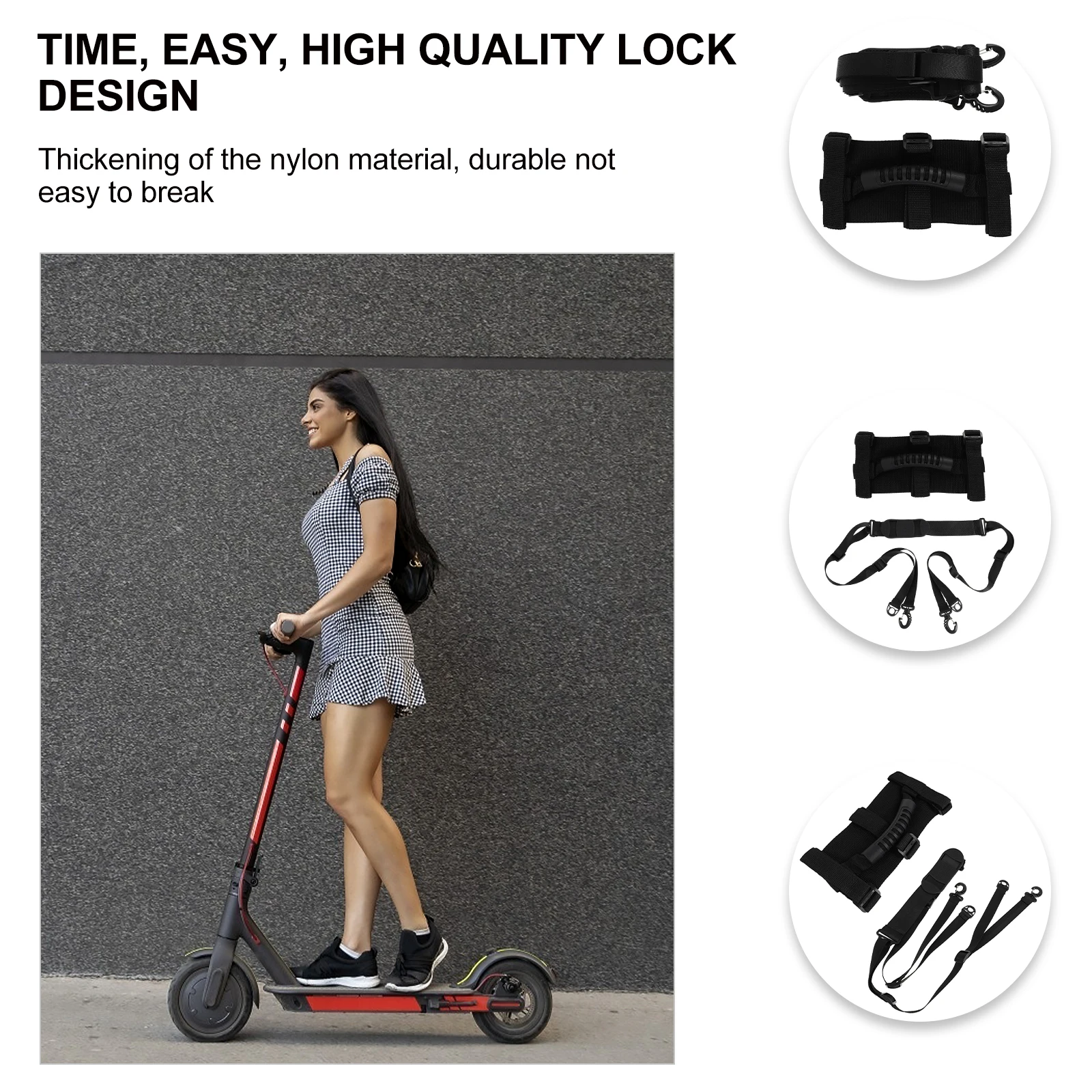 

2pcs Adjustable Scooter Shoulder Strap Heavy Duty Carrying Strap For Kick Scooters Foldable Bike Beach Chair Yoga Mat
