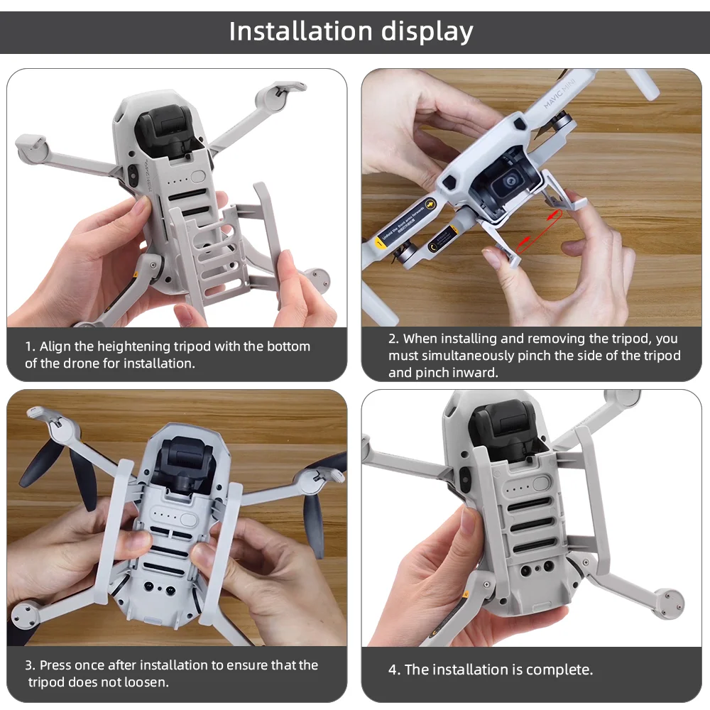 Perlengkapan Pendaratan Rilis Cepat untuk DJI Mavic Mini 1/2/SE/MINI 3 PRO Aksesori Pelindung Ekspansi Penambah Tinggi Kaki