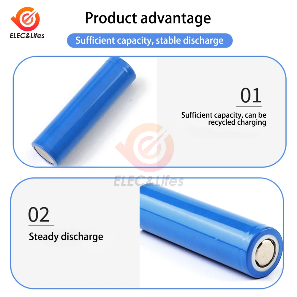 1Pcs 3.7V 18650 1000/1500/2000mAh large capacity rechargeable lithium-ion battery for flashlights remote control electronic toys