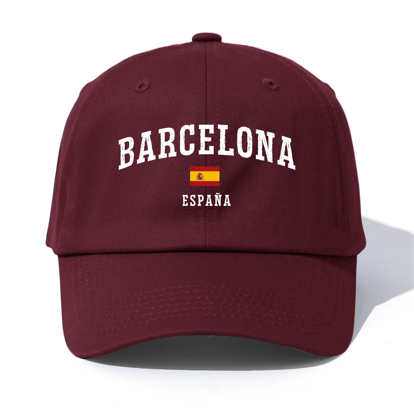 1pc BARCELONA Print Baseball Cap for Adults,Minimalist Retro Style Casual Soft Adjustable Dad Hat,Perfect As Gift