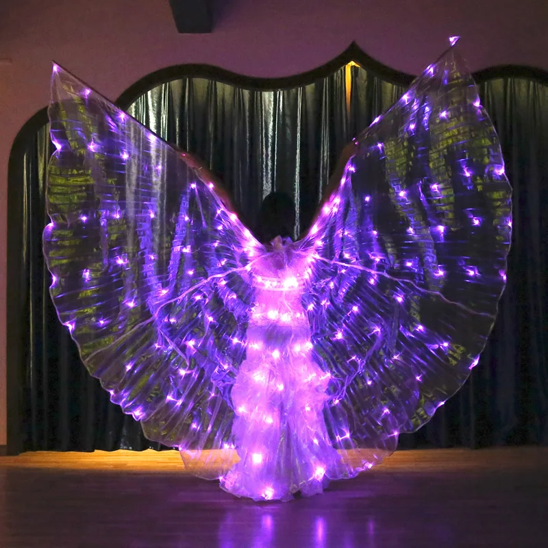 LED color 4-color color-changing wings dance wings 360-degree dance luminous prop performance belly dance wings