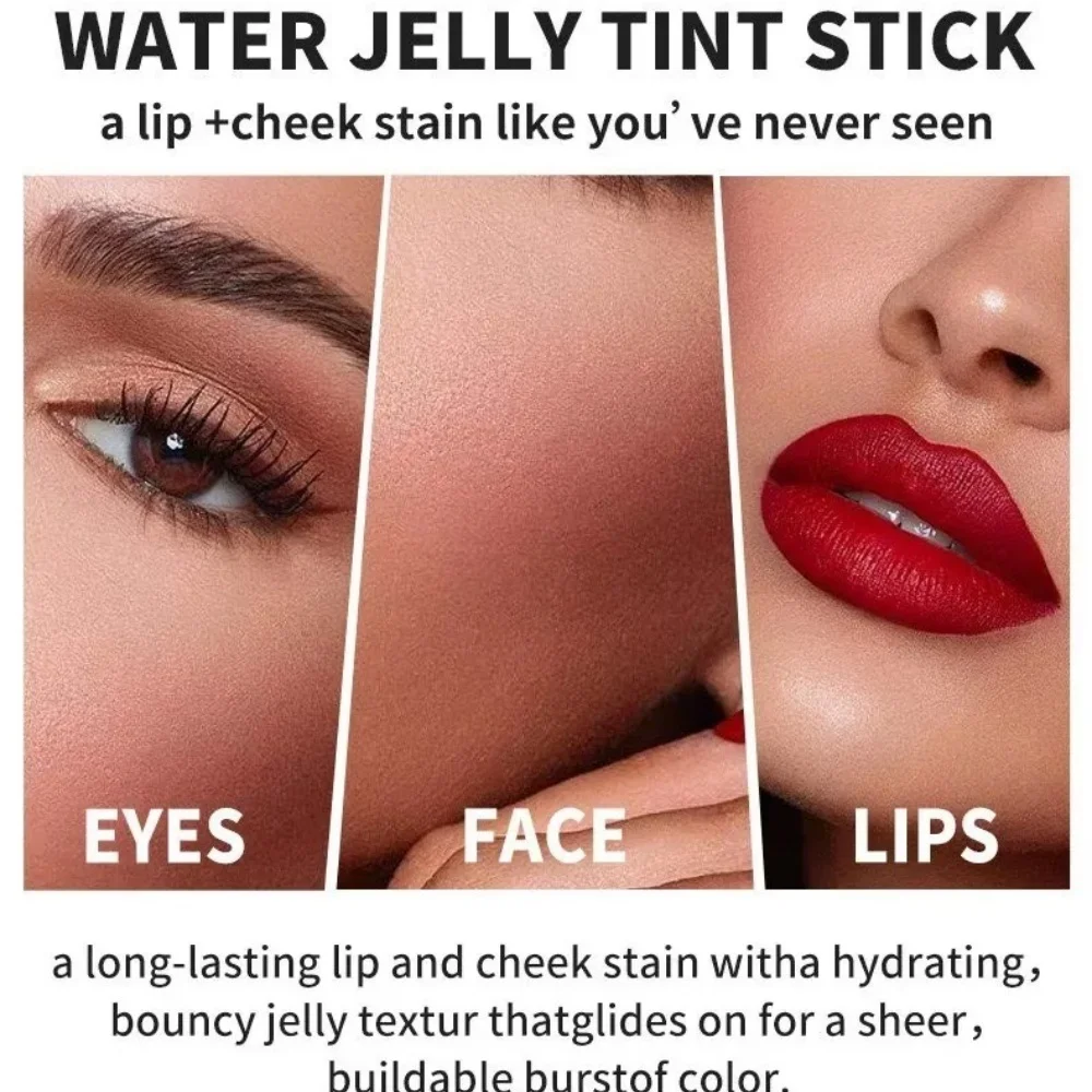 4 cores geléia blush vara bálsamo labial sombra 3-em-1 multi-uso batom bochecha blush vara iluminar brilho labial cosméticos faciais