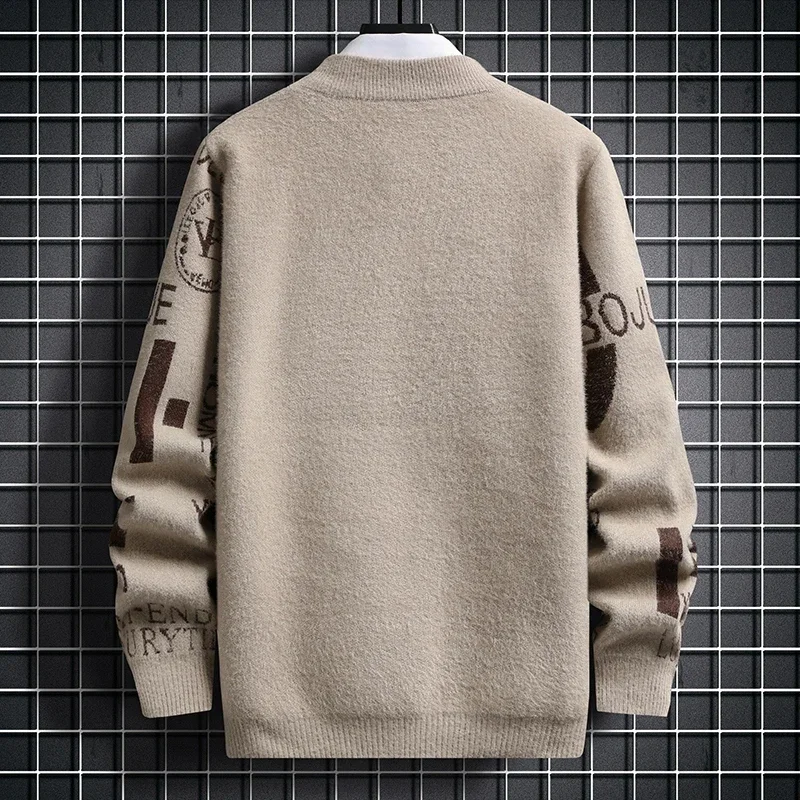 2024 New Fashion Brand Men\'s Cashmere Sweater Pullover Print Design Warm Stylish Sweaters Clothing  Vintage Sweater Sweater Men