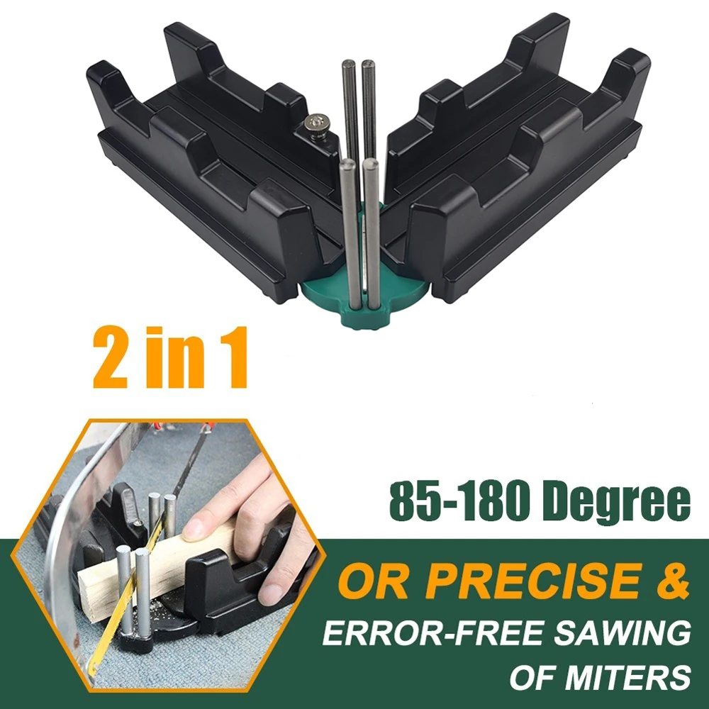 2 In 1 Miter Measuring Cutting Tool 85-180°Angle Clamp Measuring and Sawing Mitre Cutting Tool Precise Cutting Hand Tools