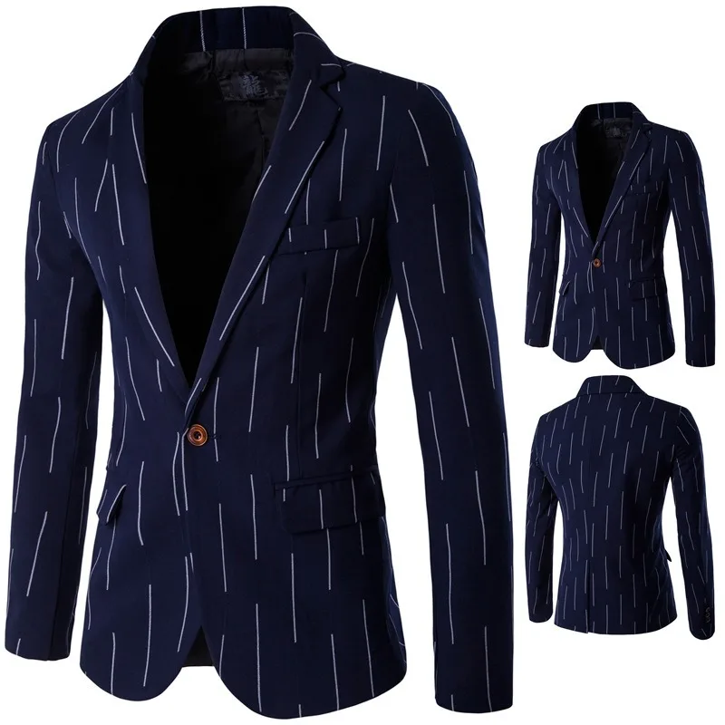 British Men's Suit Thin Single-row One-button Suit Fashionable Solid-color Suit Top