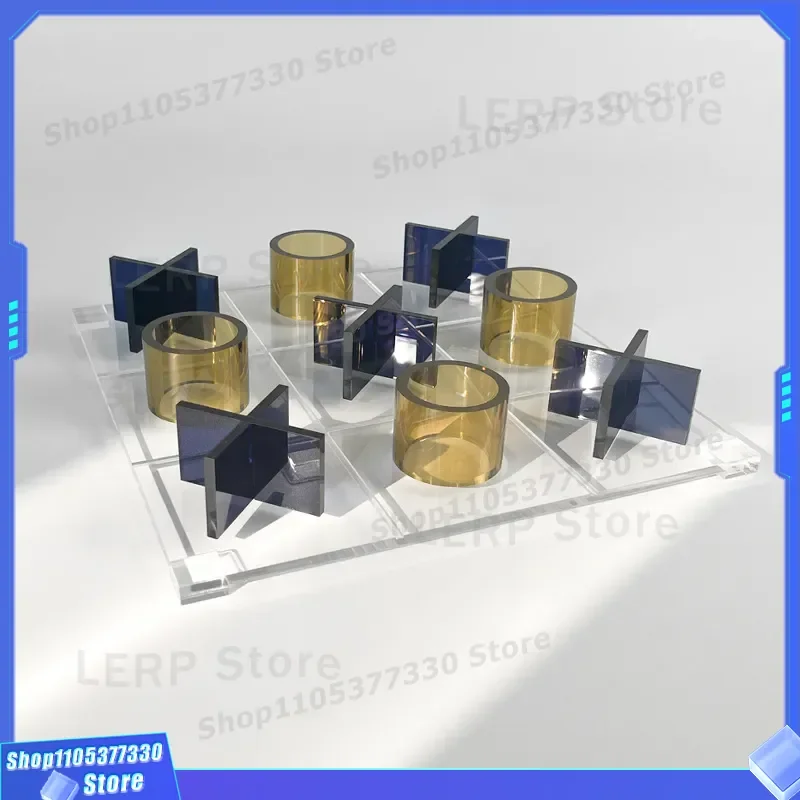 Custom Acrylic Tic Tac Toe Board Game Sanzi Chess Educational Toy for Kids Parent Child Interactive Tabletop Fun Learning