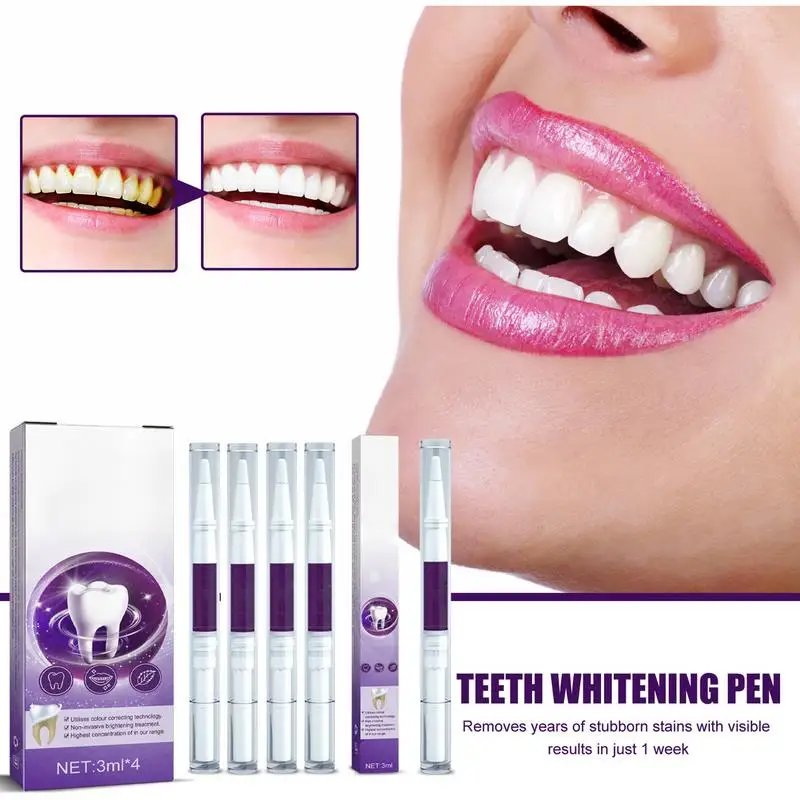 Dentes Whitening Creme dental, Limpeza Esmalte Reparação, Remover Whitening Corrector, manchas de cor roxa, Respiração Fresca Pen