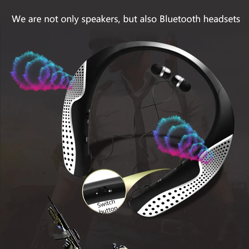 HX288 Speaker Wireless Neck Earbuds Bluetooth-compatible Headphones Stereo Headsets Neck-Mounted Earphone DropShipping