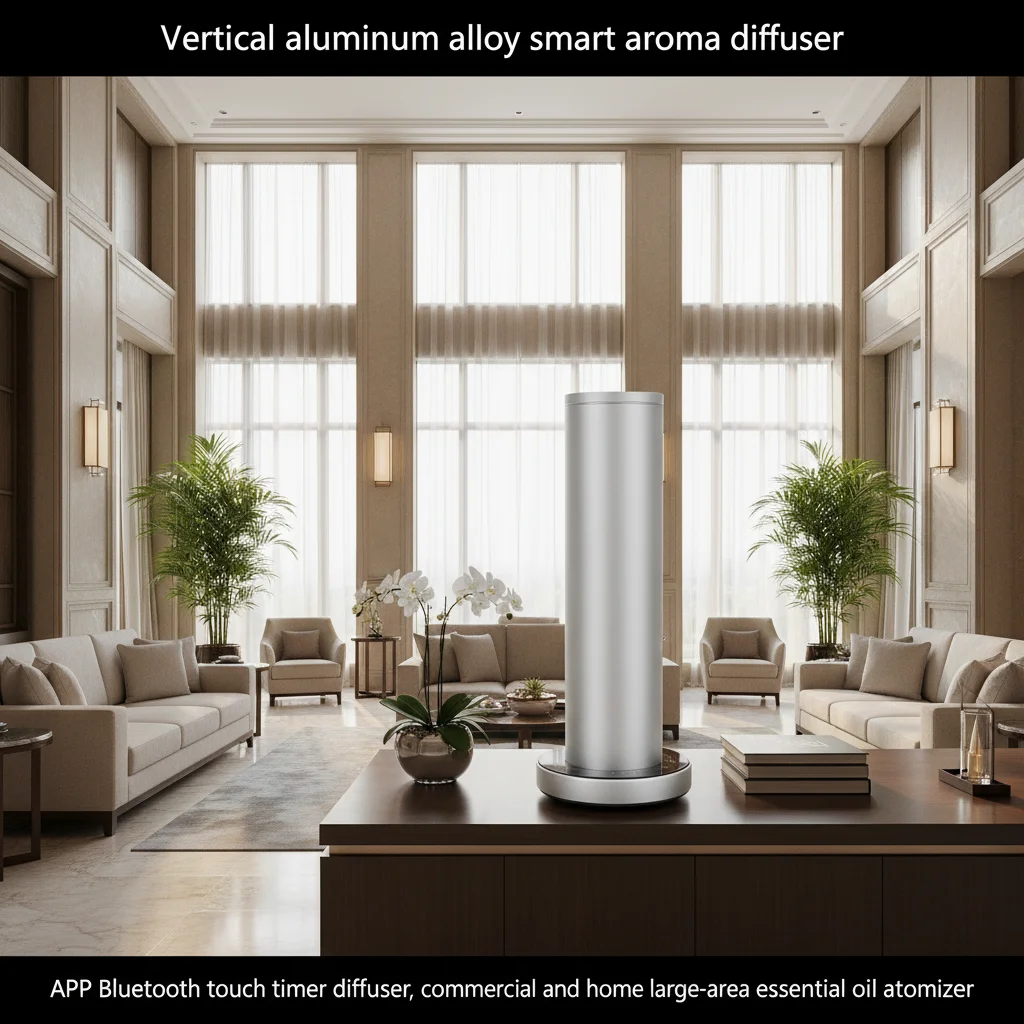 Stand-Duftdiffusor mit APP-Steuerung, 110ml Aroma-Maschine für Zuhause, Büro, Hotel, Intelligenter Duftspender mit Timer & 3 Intensitätsstufen, 10594ft³ Reichweite, Silber