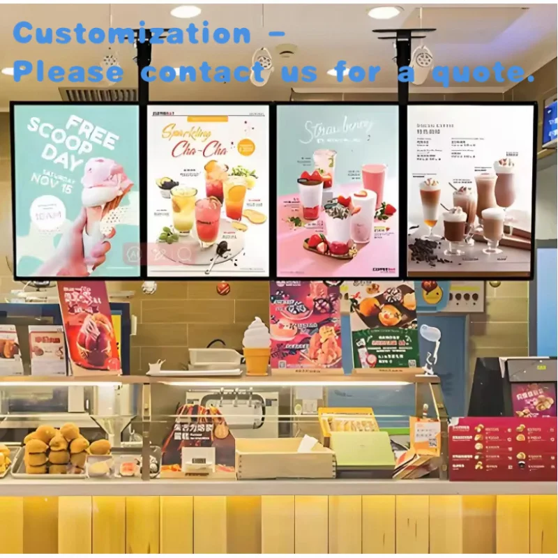 

custom.Restaurant & Fast Food Shop LCD Advertising Display Screen Digital Signage Hanging Wall-Mounted Digital Menu Board