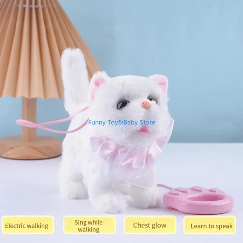 Interaktives sprechendes elektronisches Haustierspielzeug, Fernbedienung, Sprachaufnahme, gehende Katzen, Plüschroboter, Tier