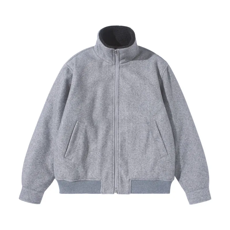 

Утепленная хлопковая куртка с воротником из овечьей шерсти, теплая повседневная шерстяная короткая куртка с воротником-стойкой для мужчин и женщин на зиму 2025 года