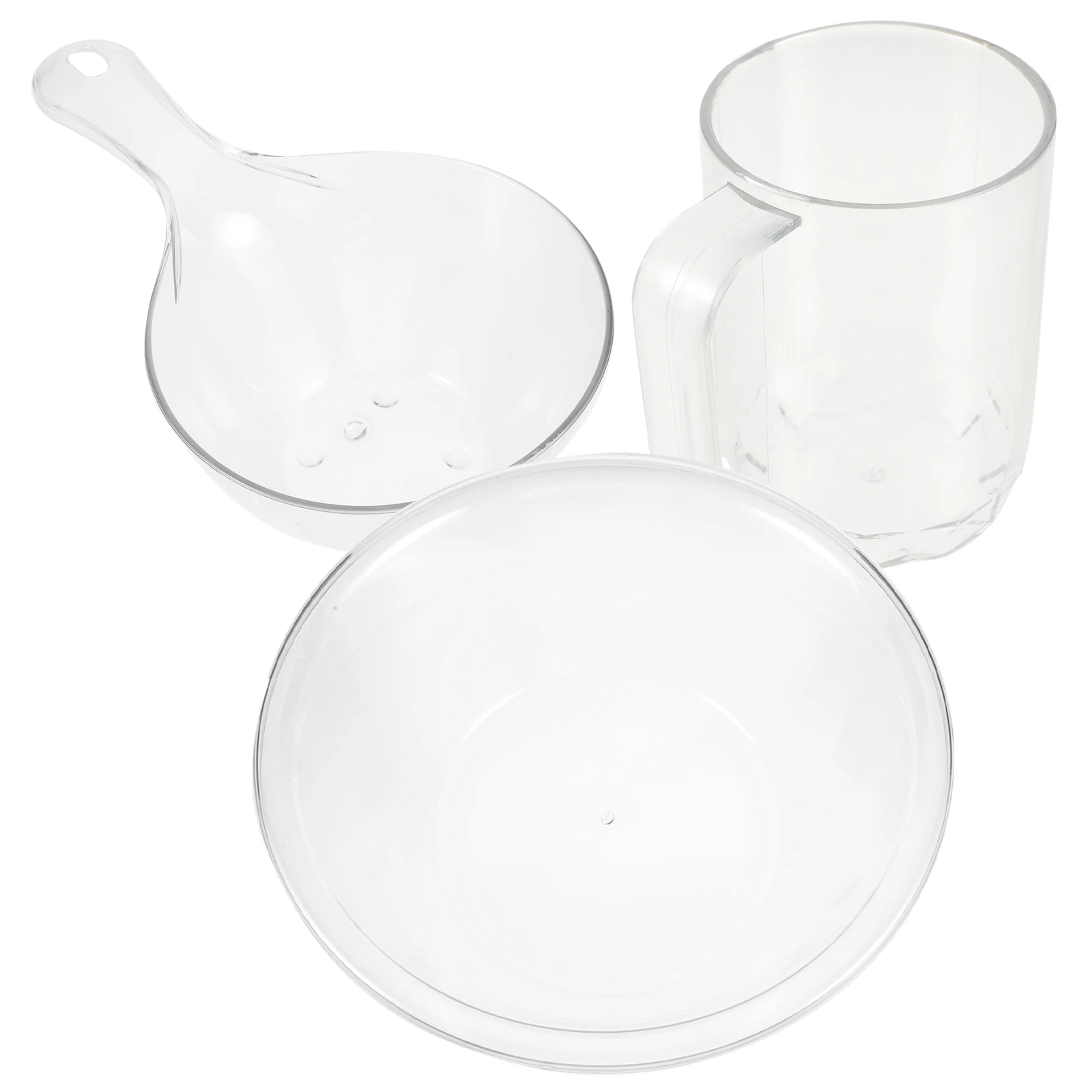 

Beauty Salon Wash Basin High Transparent Plastic Round Face Cleansing Basin Mouthwash Cup Spoon for Facial Care