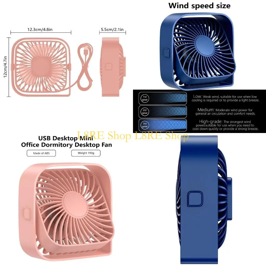 

L8RE Desktop Электрический вентилятор Удобный настольный вентилятор охлаждение решения Офис вентилятор Abs Texture Table для и