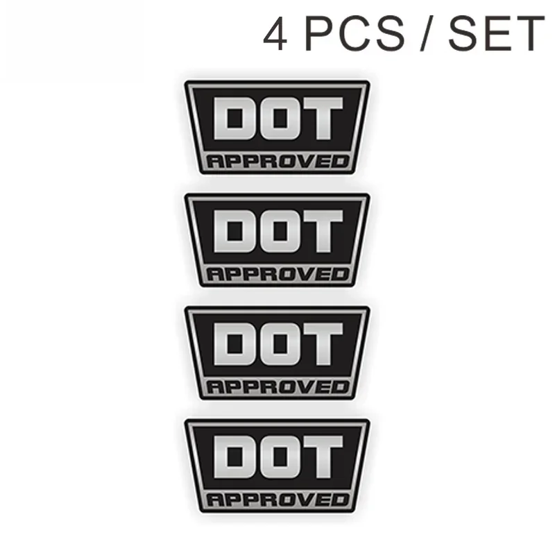 Personalized Fashion Customization Approved Motorcycle Bike Helmet Stickers Decals Labels D.O.T. 3D Styling Decorate 4 Pcs