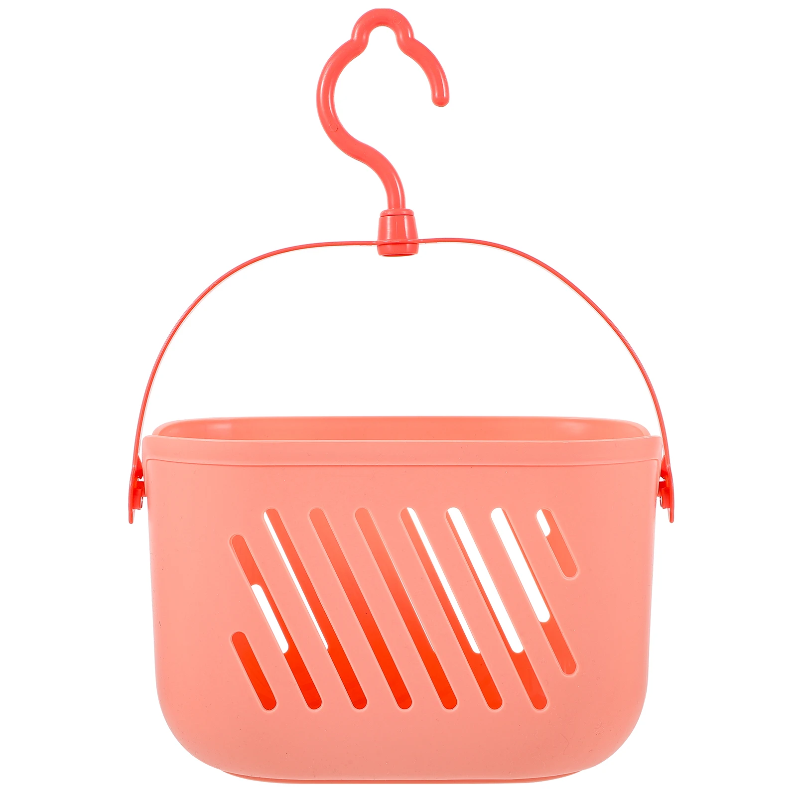 

Hanging Bathroom Storage Basket Pink Plastic Wall Mounted Organizer for Cosmetics Towels Bathing Supplies Cleaning Tools Shower