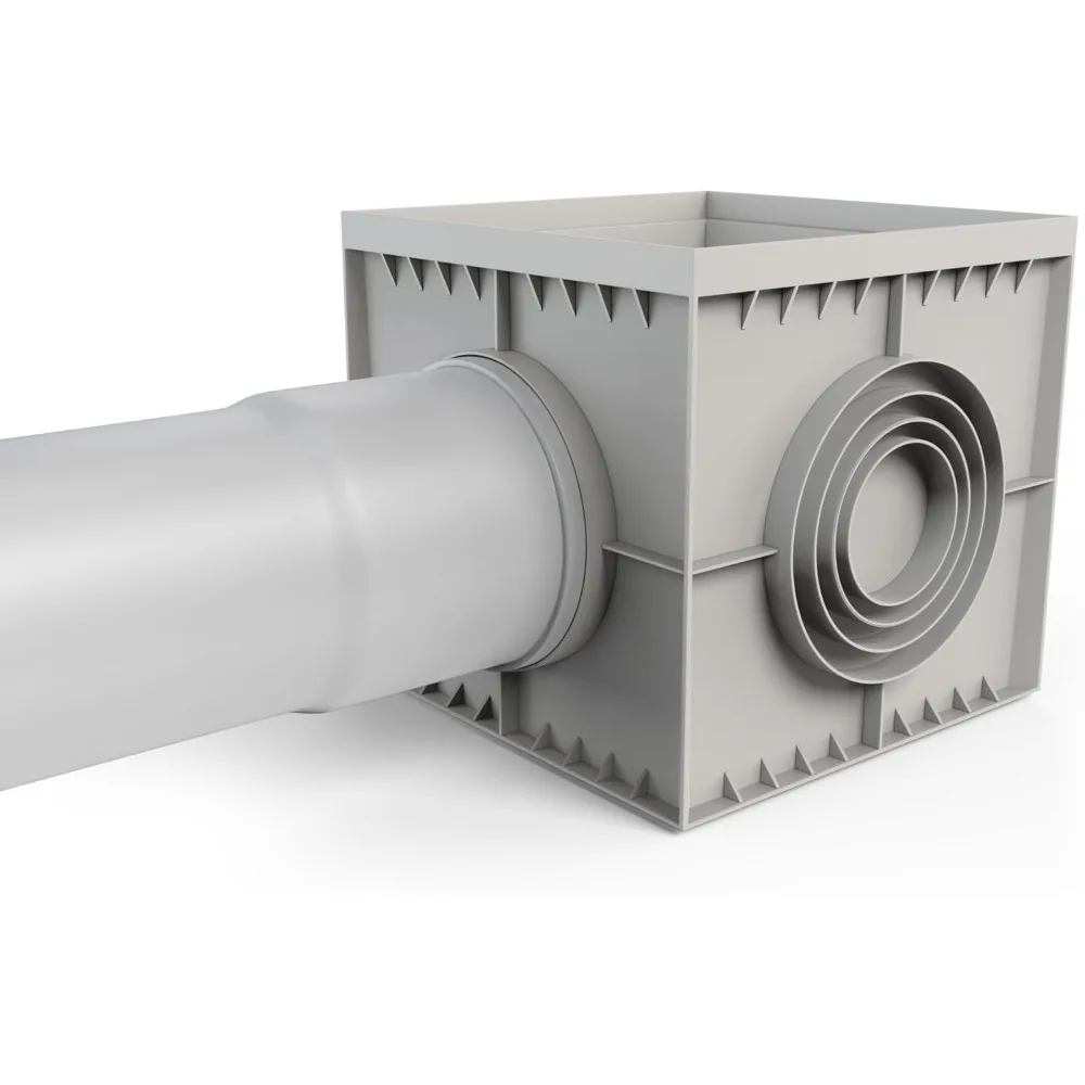 22x22 Inch Large Catch Basin with Galvanized Stamped Steel Grate Complete Package