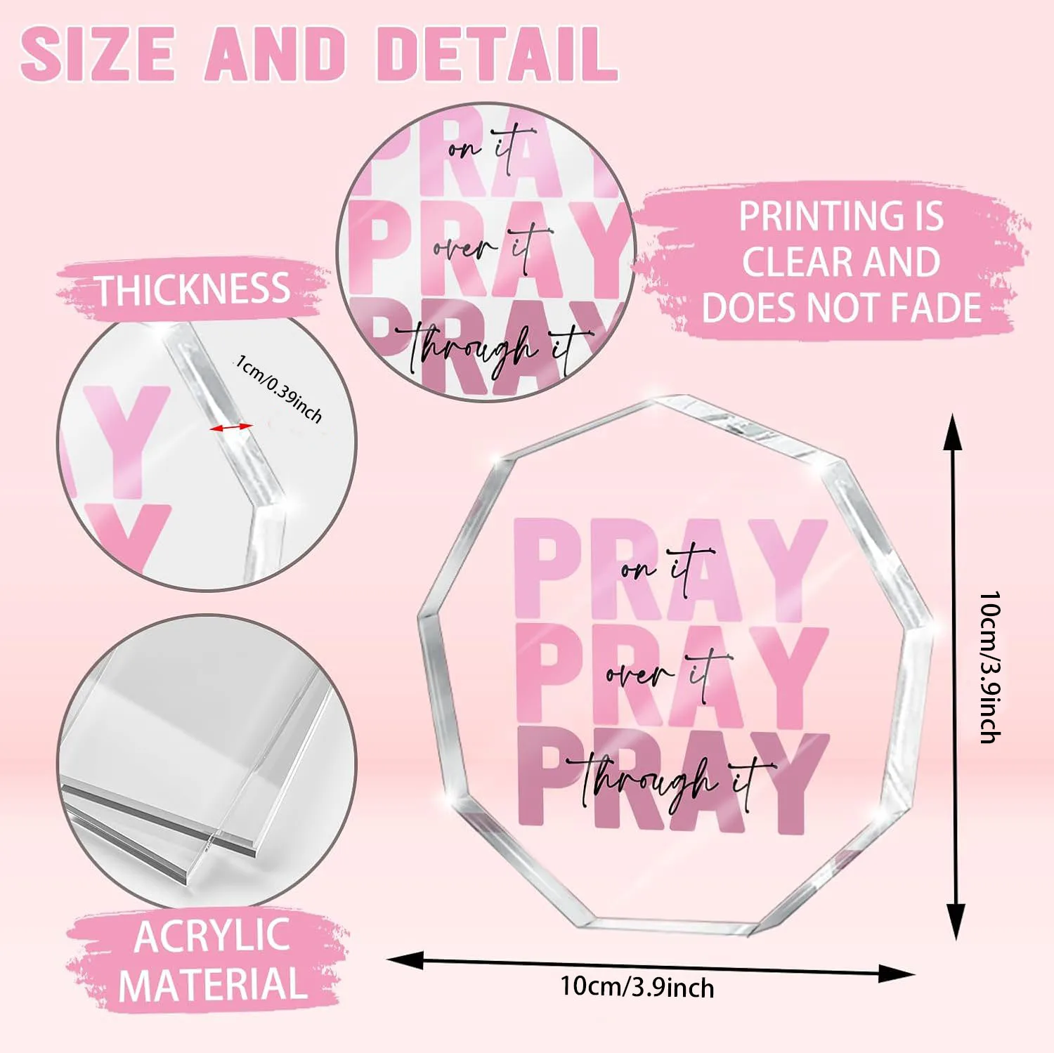 Pink Christian Gifts for Women, Appreciation Gifts for Women, Pink Desk Decorations for Office, Dorm Room Decor, Christian