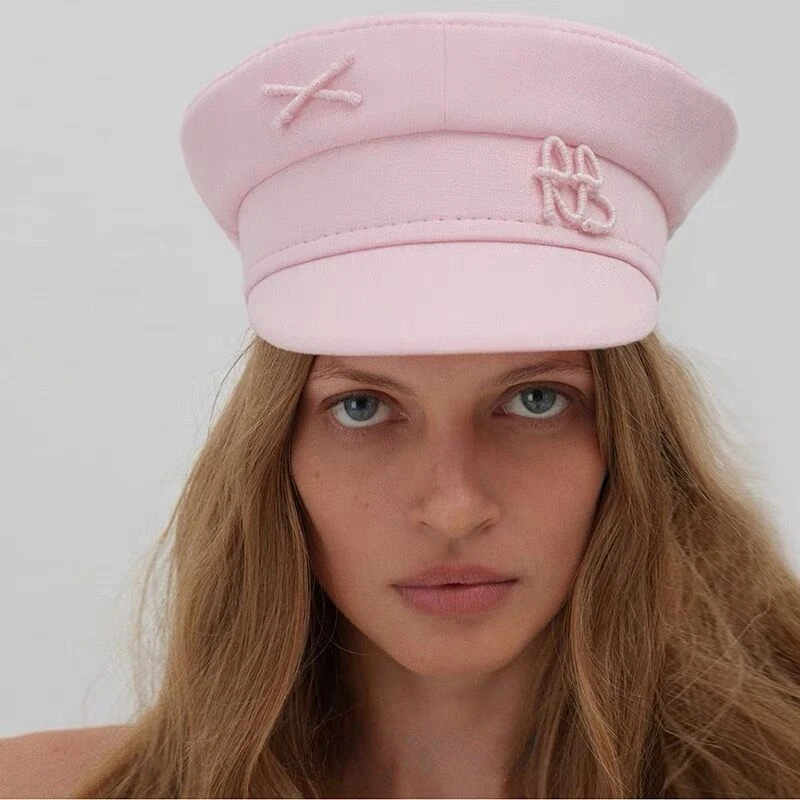 Brand Designer Pink Newsboy Caps Women 3D Flat Visor Caps